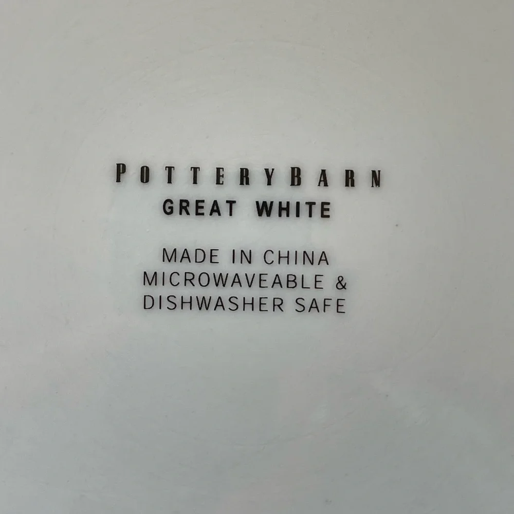 Pottery Barn Great White Glazed Porcelain plates/chargers (x2)